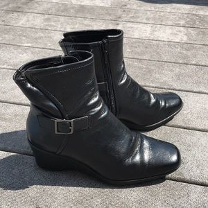 Wedged Black Ankle Boots